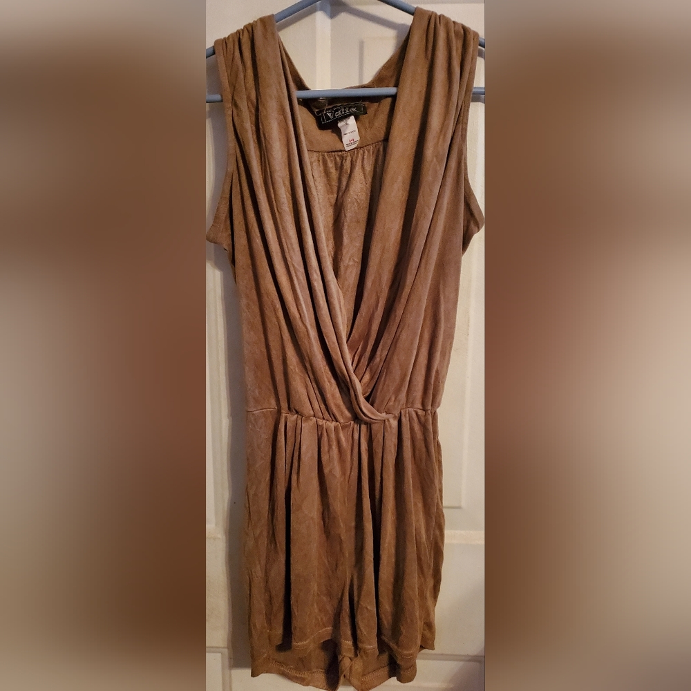Valia Women's Romper, suede like material, size small